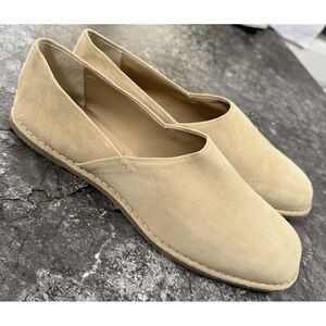 Paloma Bercelo Womens Palomitas Bahia Suede Slip One Square Toe Sand Sz 10/41